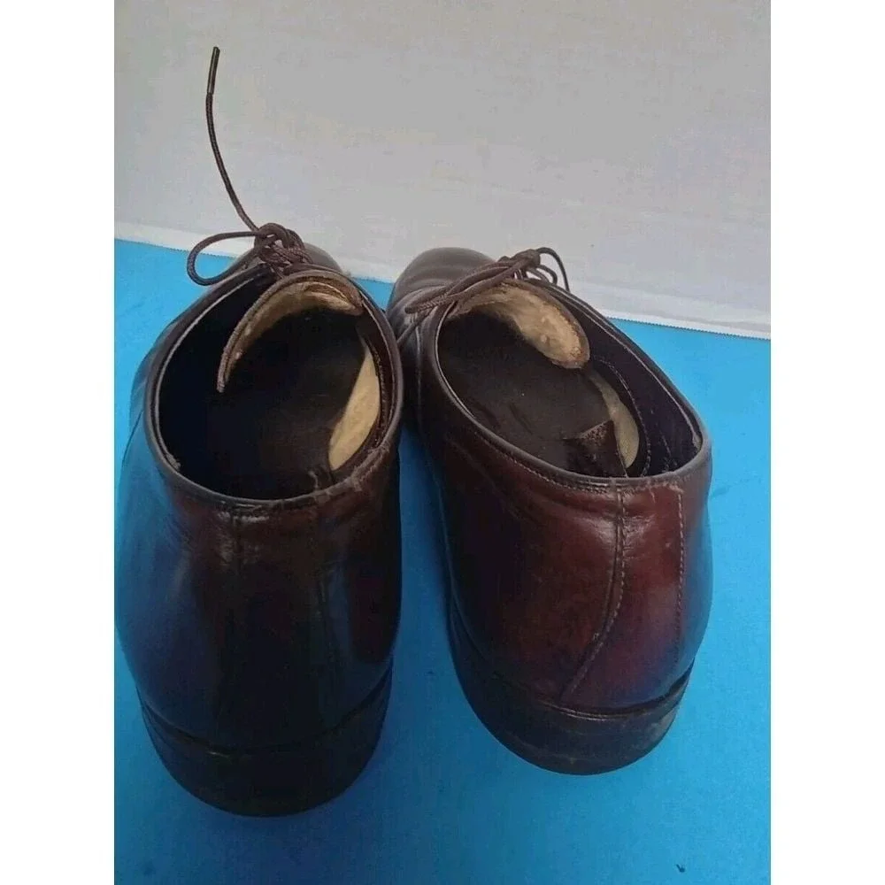 Vintage Mens Brown Leather Oxford Dress Shoes Made in USA 12 D 12187 603